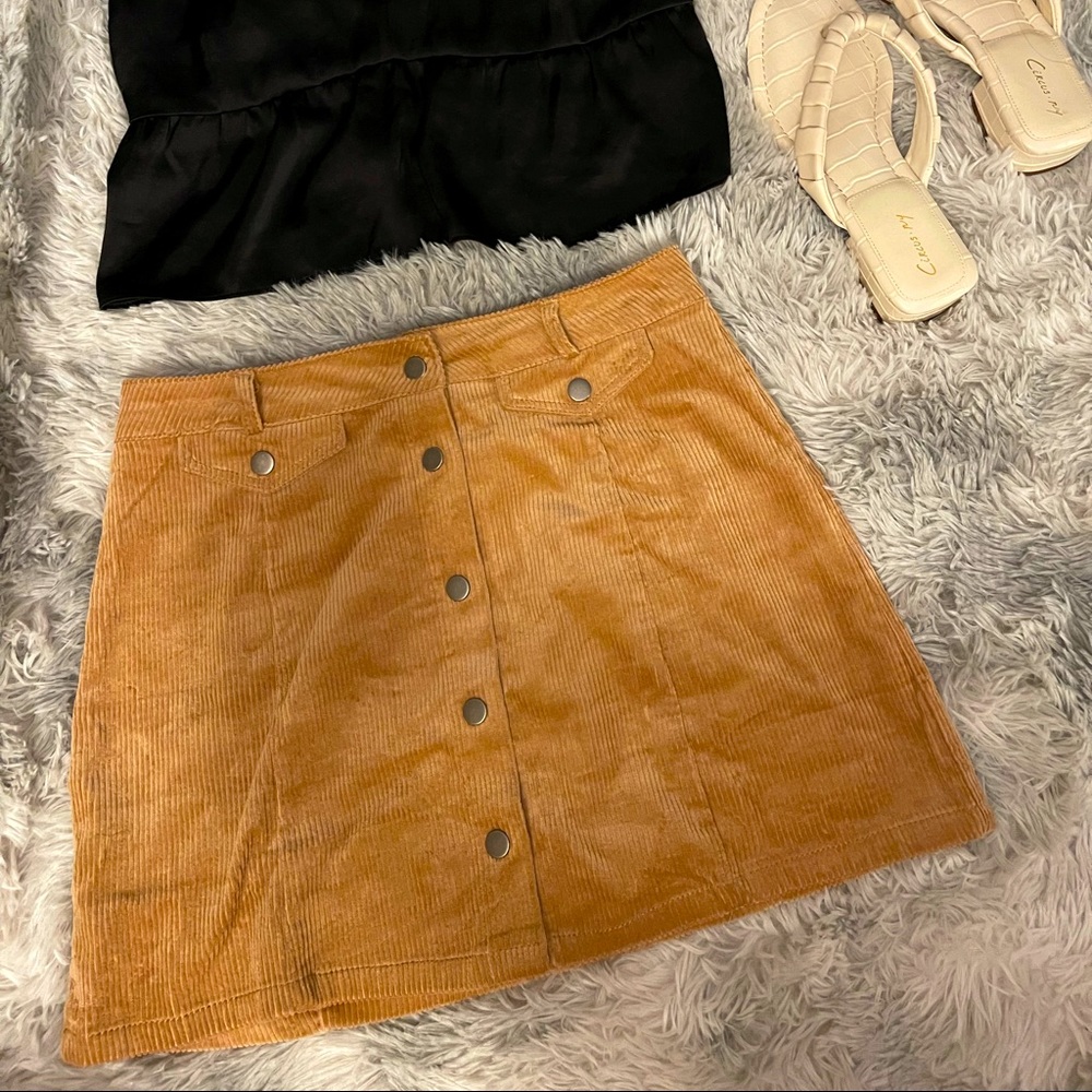 Nordstrom tan corduroy mini skirt